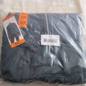 Danskin Women's Mixed Rib Cozy Half Zip Hoodie, Dark Sea (Green), Size XXL (1446